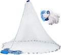 Saltwater Fishing Cast Net for Bait Trap Fish Size 4FT/5FT/6FT/7FT Radius Freshwater Casting Nets, 3/8inch Mesh Size
