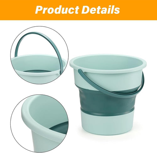 3 Pack Collapsible Plastic Buckets, Foldable Portable Round Buckets with Handles, Fishing Buckets, Space Saving Outdoor Water Bottles for Cleaning, Car Washing, Outdoor and Camping, 3 Colors.