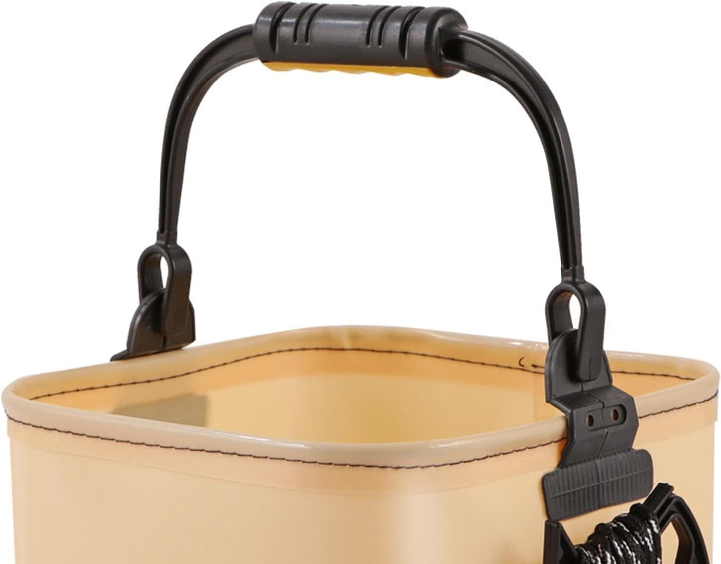 Fishing Bucket Water Container Folding with Rope EVA Water Bucket Fishing Lures Storage for Camping Hiking Gardening Boating, L