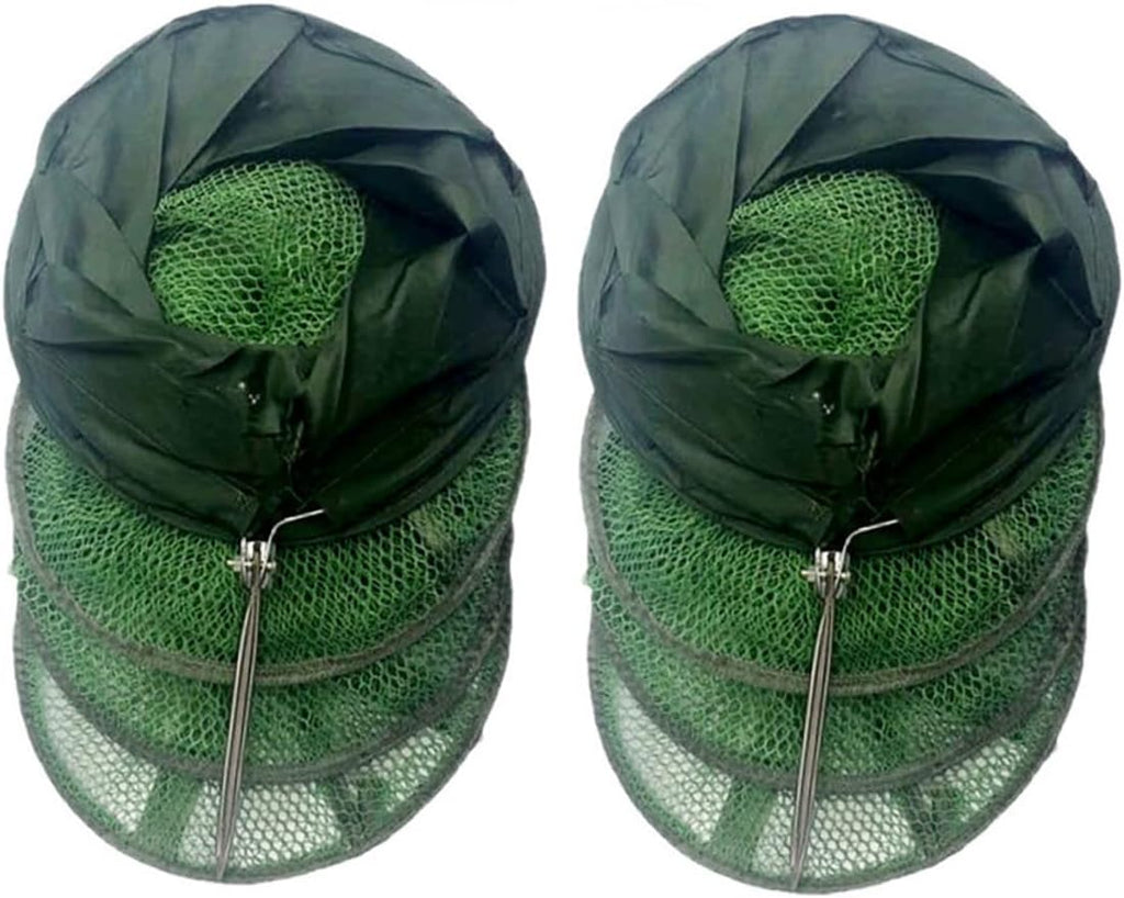 2pcs Foldable Fishing net Fish Protector Portable Fish Protection net Landing Bait net mesh net Foldable Fish net Crawfish Bait Fishing baits Folding net Fishnet Set Pearlescent