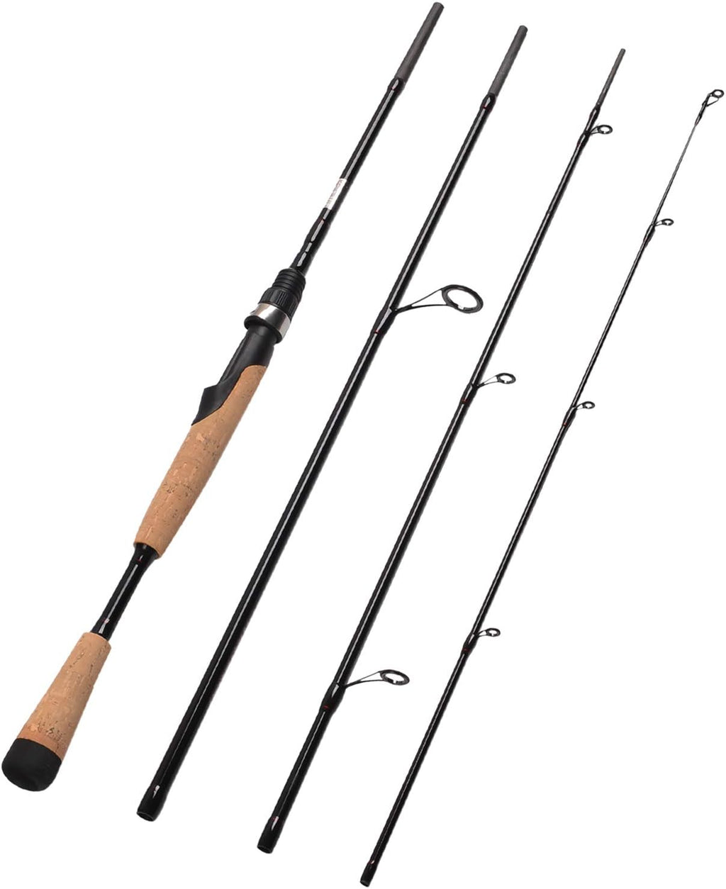 4 Pieces Travel Spinning Rod Medium Carbon Spinning Fishing Rod Portable Fishing Rod