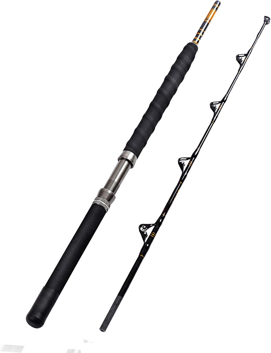 1-Piece/2-Piece Saltwater Offshore Heavy Trolling Rod  Rod Conventional Boat Fishing Pole with Roller Guides