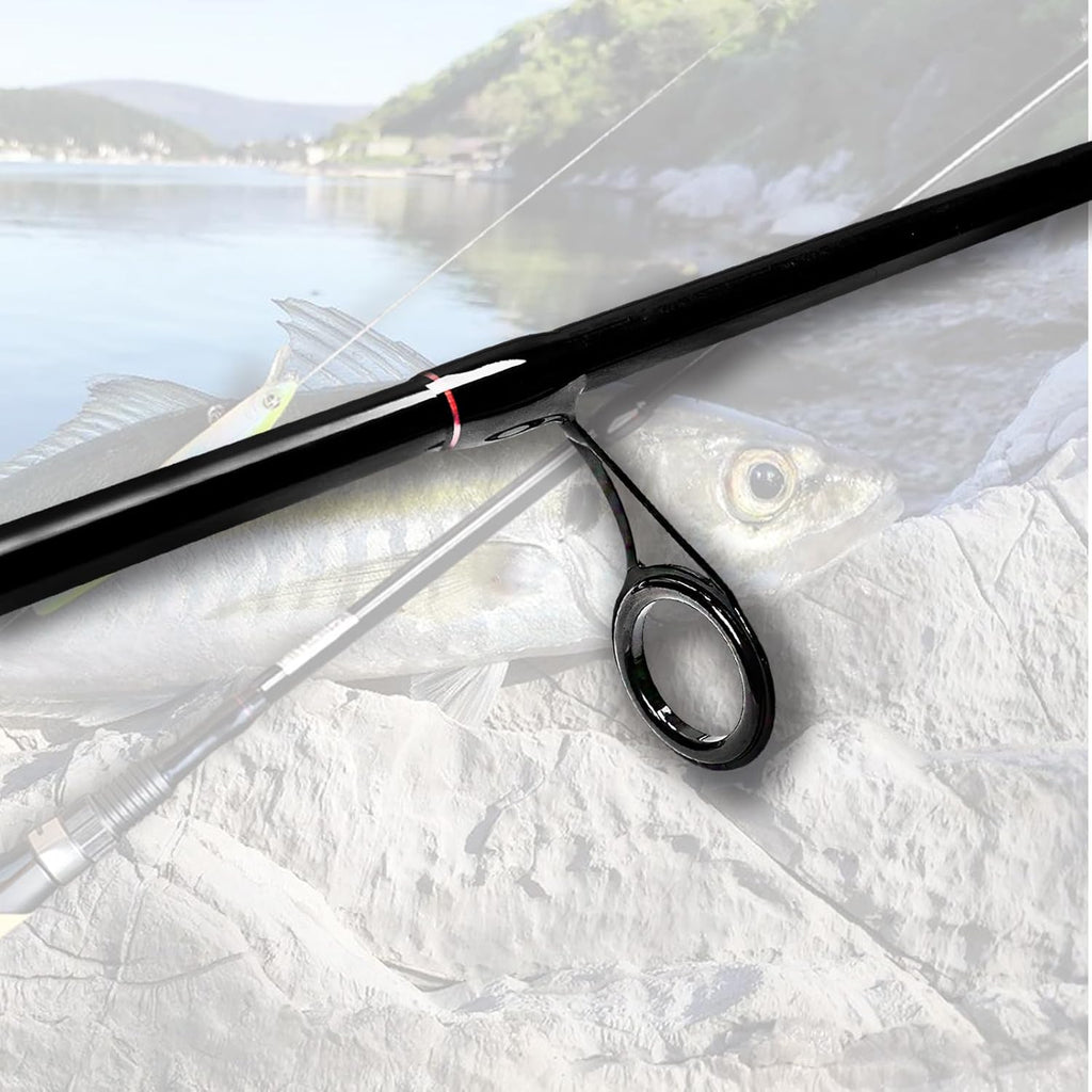 4 Pieces Travel Spinning Rod Medium Carbon Spinning Fishing Rod Portable Fishing Rod