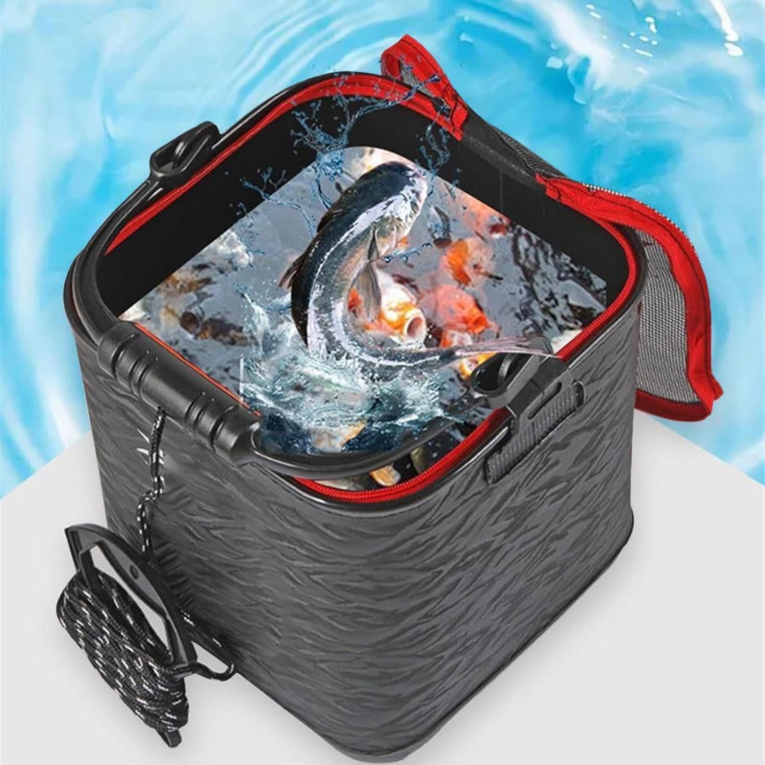 Fishing Buckets for Fish | 13L Fishing Bag Water Bucket with 6-Meter Water Rope,Stable Fish Protection Bucket, Wash Basin Fish Bait Bucket for Camping, Fishing, Travelling, Outdoor Gardening
