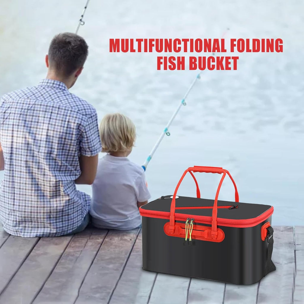 Live Bait Bucket - Foldable Portable Fishing Bucket | Outdoor Camping EVA Fishing Bag for Storing Live Fish, Multifunctional Live Fish Container, Fish Protection Bucket