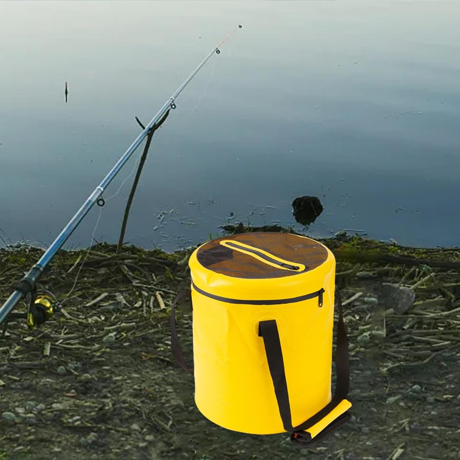 Collapsible Camping Fishing Bucket Collapsible Bucket for Fishing with Lid Multipurpose Folding Bucket for Camping for Camping Gardening