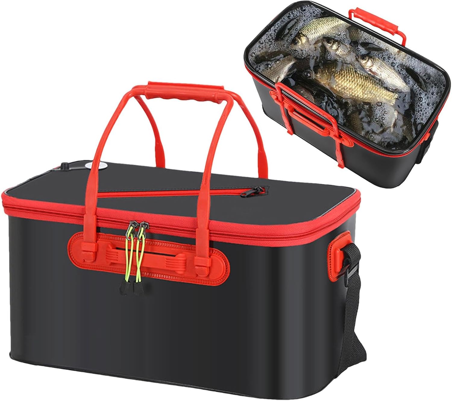 Live Bait Bucket - Foldable Portable Fishing Bucket | Outdoor Camping EVA Fishing Bag for Storing Live Fish, Multifunctional Live Fish Container, Fish Protection Bucket