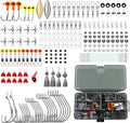 Fishing Lures Accessories Kit with Tackle Box, Fishing Hooks Minnow Crankbait Frog Popper Lure Worm Fishing Spoon Spinner Bait for Bass Crappie, Fishing Gear Freshwater Equipment Gifts for Men