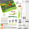 Surf Fishing Tackle Kit, Saltwater Gear Set Saltwater Fishing Lures Fishing Bait Rigs Crankbait Spoon Bucktail Jigs Pyramid Sinkers Fishing Hooks Swivels,Perfect Fisherman's Gift