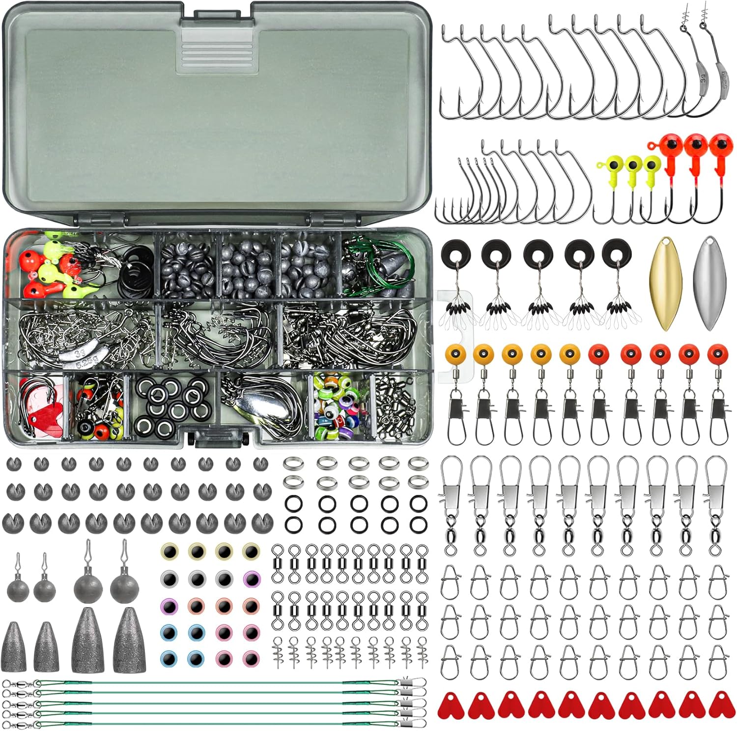 Widely Used Fishing Lures & Tackle Kit Worth Ever , Selected Fishing Kit for Starter Freshwater Saltwater, Economic/Giftable/Premium Fishing Gear Set Available, for Family