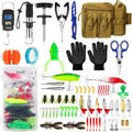 Fishing Tool Kit - 112pcs Fishing Gear & Equipment, Fish Pliers, Hook Remover, Scale, Scissors, Lip Gripper, Lures