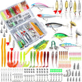 327PCS Fishing Lures Tackle Bait Kit Set, Tackle Box with Tackle Included, Crankbaits, Worms, Spinner, Weights, Hooks & Other Accessories for Freshwater Bass Trout Fishing Gear Gifts for Men