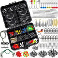 187/343pcs Fishing Accessories Kit, Organized Fishing Tackle Box with Tackle Included, Fishing Hooks, Fishing Weights Sinkers, Fishing Gear and Equipment, Fishing Gift for Men